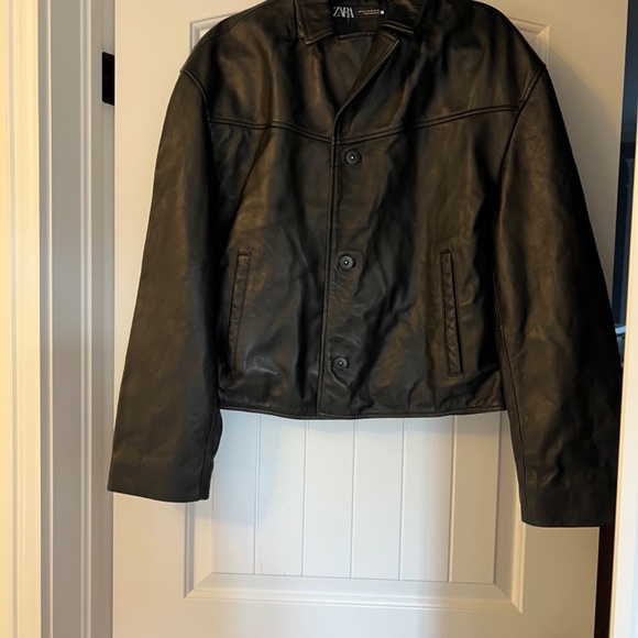 Zara genuine leather jacket NWOT - Picture 4 of 6